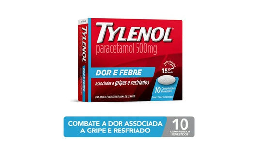 Tylenol 500mg dor e febre 10 comprimidos revestidos