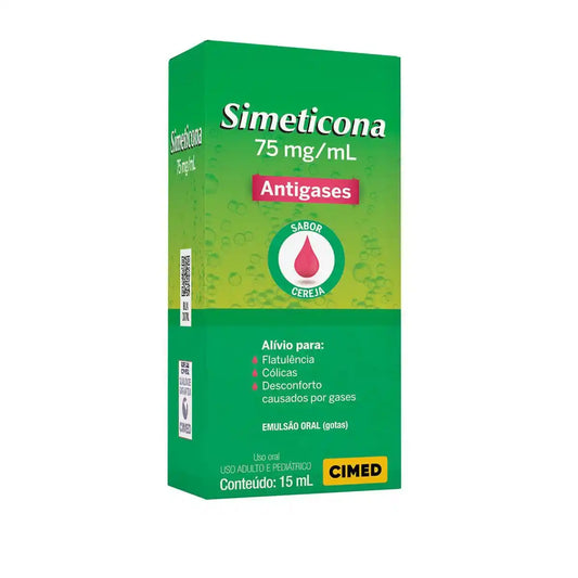Simeticona 75mg/Ml Frasco Gotejador de Emulsão de Uso Oral Sabor Cereja Cimed 15ml