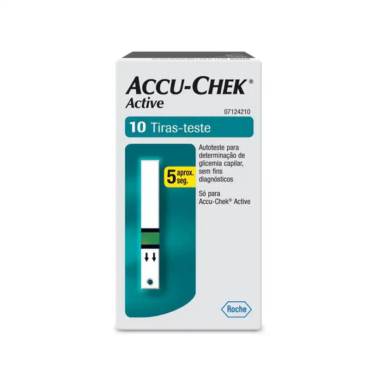 Tira accu chek active com 10 testes tiras