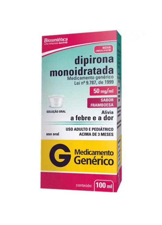 Dipirona Monoidratada 50mg/Ml Aché Biosintética Caixa com 100ml + Copo Medidor